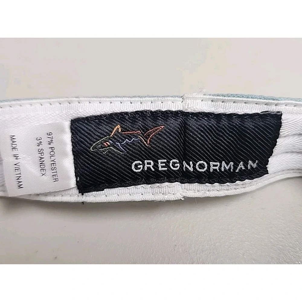Vintage Greg Norman Ladies Golf Play Dry Sun Visor White/Light Blue Preppy Money